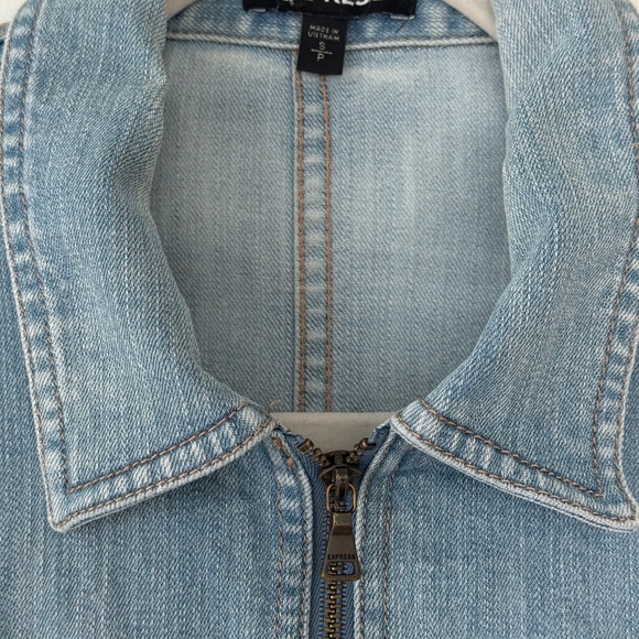 Blue Denim Zip-Up Jumpsuit by Express - Picture 6 of 14